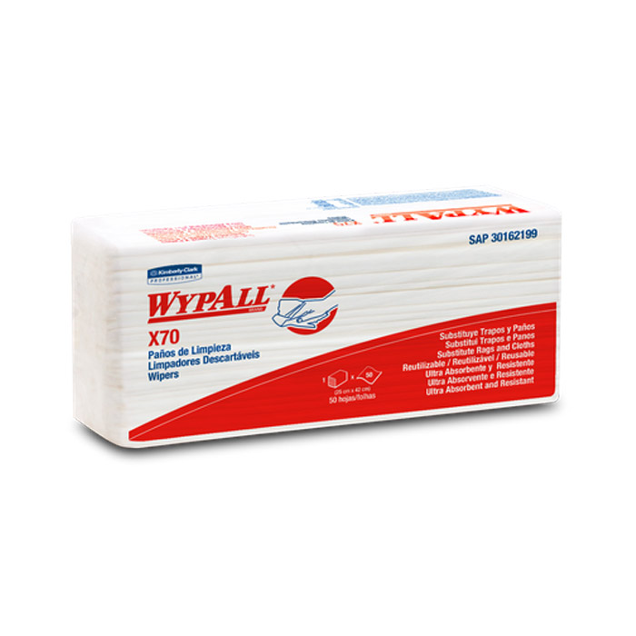 Wiper Wypall X70 Interfolhado – 10 pacotes com 25 panos