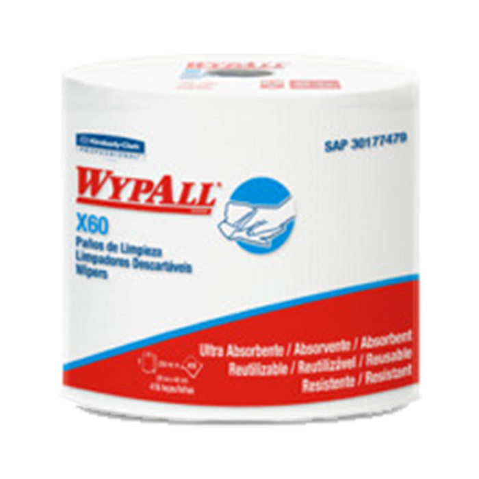 Wiper Wypall X60 Branco – Rolo com 416 panos