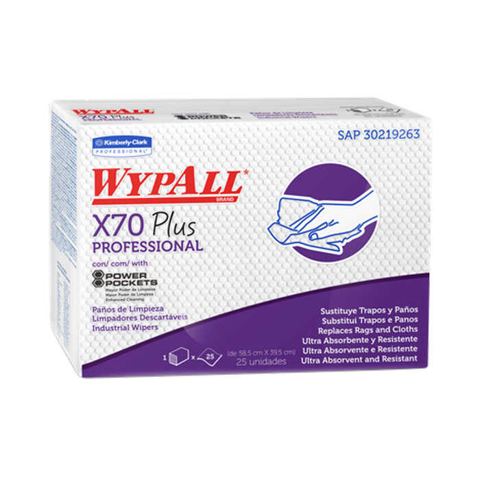 Wiper Wypall X70 Multiuso – 12 pacotes com 25 panos