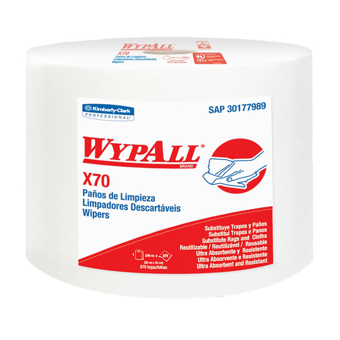 Wiper Wypall X70 Branco Jumbo Roll – Rolo com 750 panos